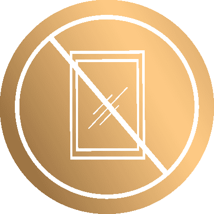 No Glass. Reflection free view!